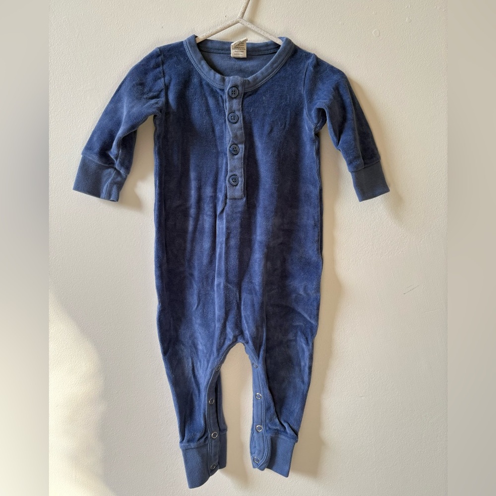 Kate Quinn Cornflower Blue Velour Romper